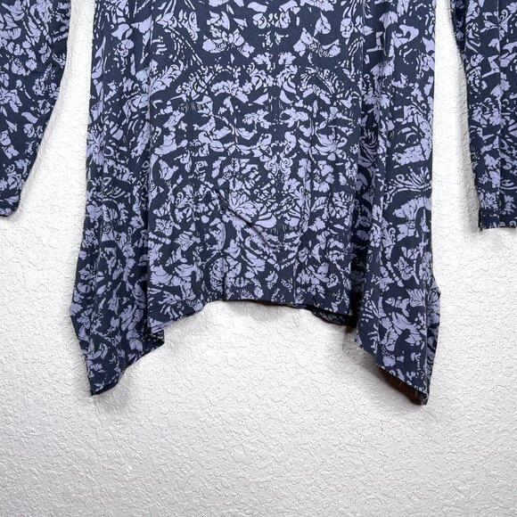 Soft Surroundings Lavender Gray Boho Print Tunic High-Low Hem Size M - Picture 3 of 4